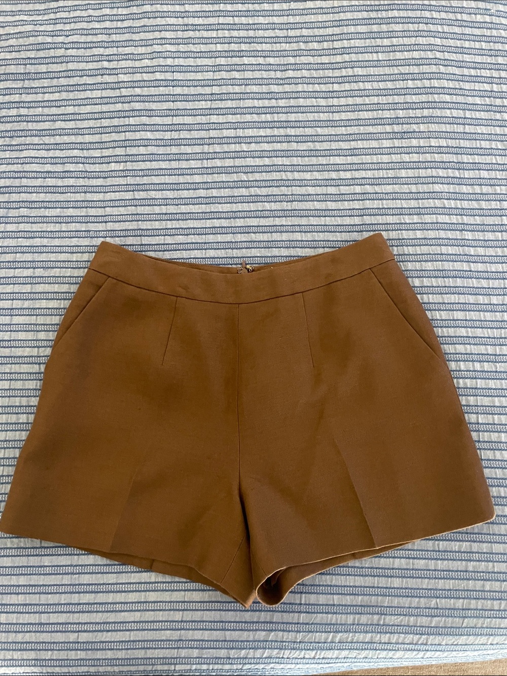L'AGENCE Brown High-Waist Tailored Shorts